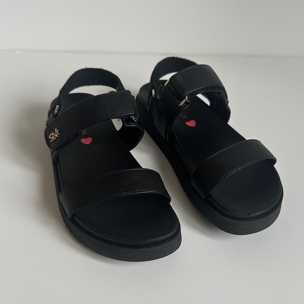 Steve Madden Black Double Strap Sandals